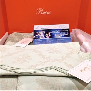 Pratesi Light Green Cal King Sheet Set
